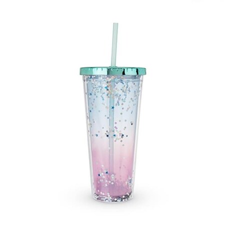Blush Blush 7908 20 oz Mermaid Glitter Drink Tumbler; Assorted Color 7908